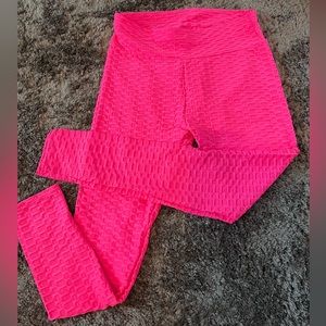 Large Hot Pink TikTok Full Length Leggings